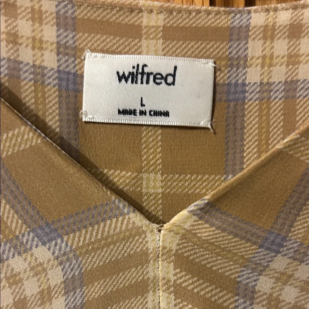 Wilfred Mustard and Cream Plaid V-Neck Tunic - Picture 5 of 5